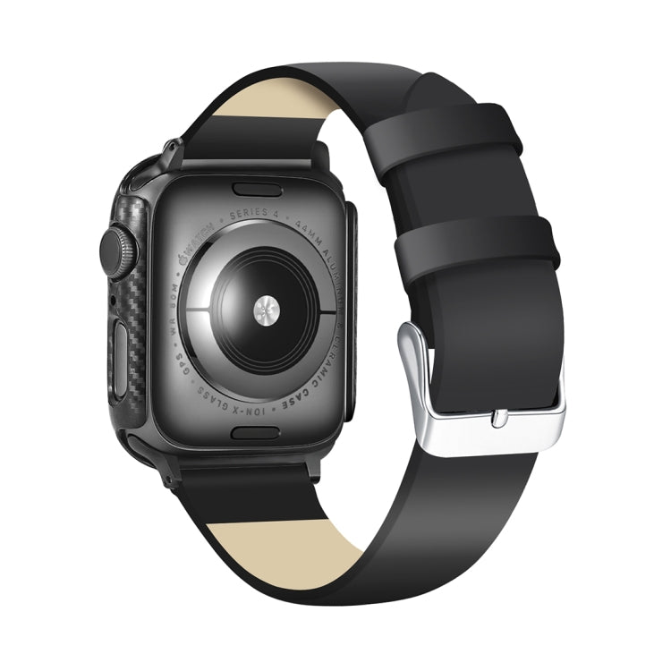 ENKAY Hat-Prince 2 in 1 Carbon Fiber Texture TPU Semi-clad Protective Shell + 3D Full Screen PET Curved Heat Bending HD Screen Protector for Apple Watch Series 5 & 4 40mm, 40mm