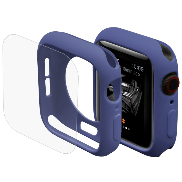 ENKAY Hat-Prince 2 en 1 Carcasa protectora semirrígida de TPU + Protector de pantalla HD curvado con calor de PET 3D para Apple Watch Series 5 y 4 de 44 mm