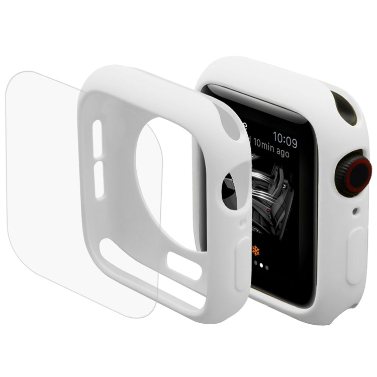 ENKAY Hat-Prince 2 en 1 Carcasa protectora semirrígida de TPU + Protector de pantalla HD curvado con calor de PET 3D para Apple Watch Series 5 y 4 de 44 mm