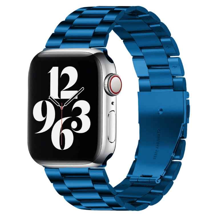 For Apple Watch Series 10 42mm / 9&8&7 41mm / SE 3&SE 2&6&SE&5&4 40mm / 3&2&1 38mm Fold Buckle 3 Beads Stainless Steel Watch Band