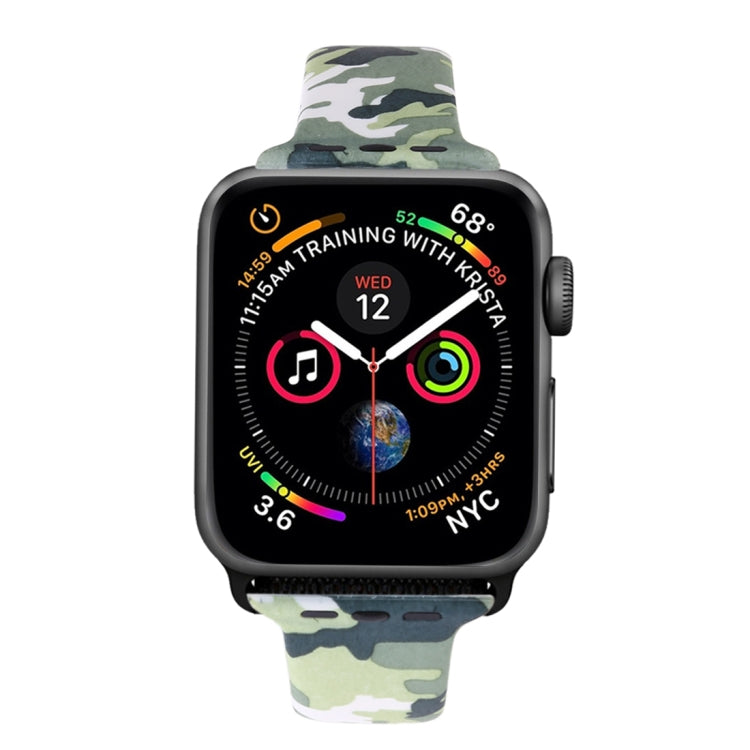 Silicone Printing Strap for Apple Watch Series 5 & 4 40mm (Color Flower Pattern), 40mm