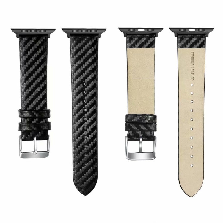 Genuine Leather Carbon Fiber Strap + Frame for Apple Watch Series 3 & 2 & 1 42mm, Apple Watch Series 3 & 2 & 1 42mm