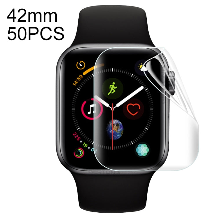 50 PCS For Apple Watch 42mm Soft Hydrogel Film Full Cover Front Protector, For Apple Watch 42mm(50 PCS)