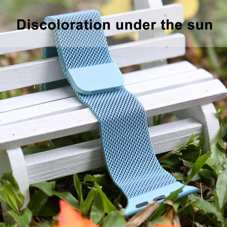 For Apple Watch Series 7 41mm / 6 & SE & 5 & 4 40mm / 3 & 2 & 1 38mm Color-changing Magnetic Nylon Watch Band, 40mm
