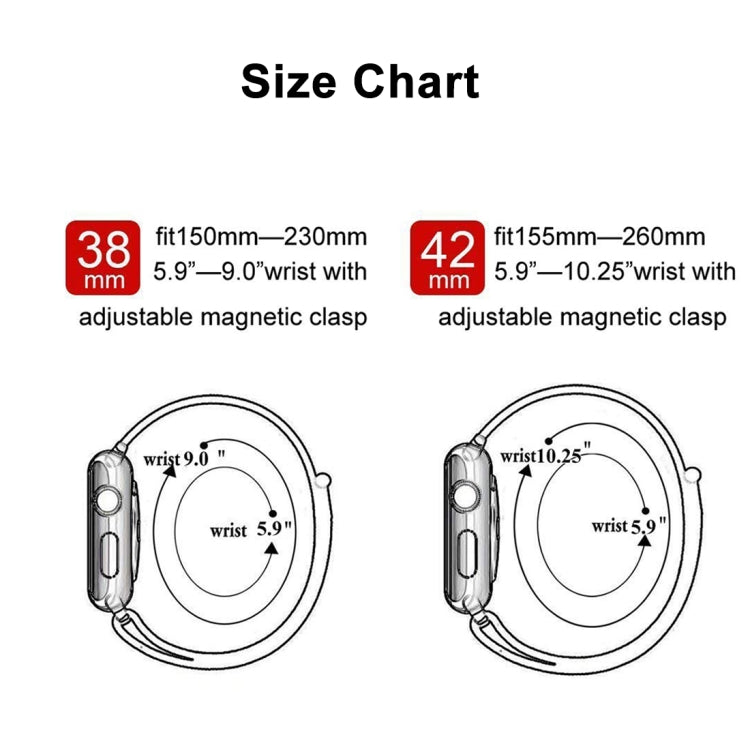 For Apple Watch Ultra 49mm&Watch Ultra 2 49mm / Series 10 46mm / 9&8&7 45mm / SE 3&SE 2&6&SE&5&4 44mm / 3&2&1 42mm Color-changing Magnetic Nylon Watch Band, 44mm