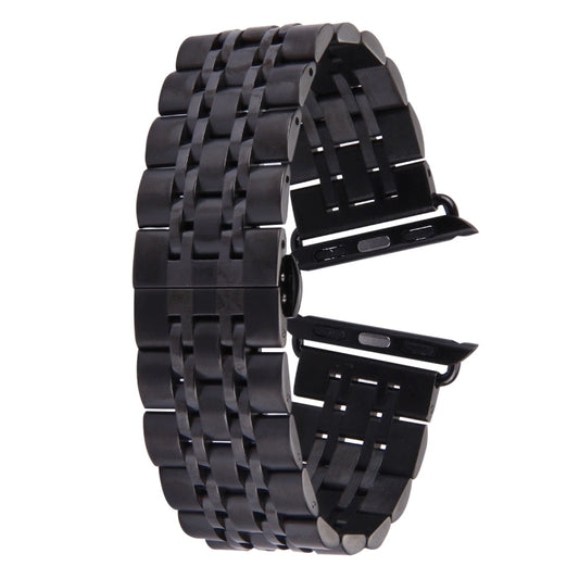 20mm Women Hidden Butterfly Buckle 7 Beads Stainless Steel Watch Band For Apple Watch 38mm(Silver Gold)