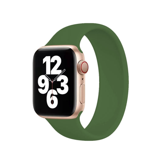 For Apple Watch Series 10 42mm / 9&8&7 41mm / SE 3&SE 2&6&SE&5&4 40mm / 3&2&1 38mm Solid Color Elastic Silicone Watch Band, Size:L 156mm