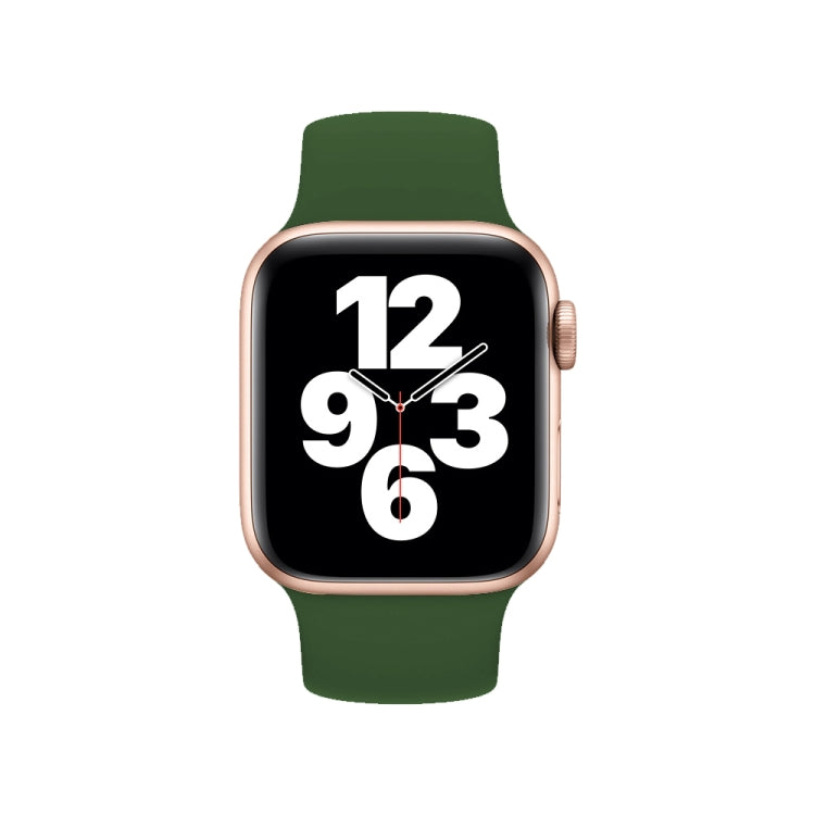 For Apple Watch Series 10 42mm / 9&8&7 41mm / SE 3&SE 2&6&SE&5&4 40mm / 3&2&1 38mm Solid Color Elastic Silicone Watch Band, Size:L 156mm
