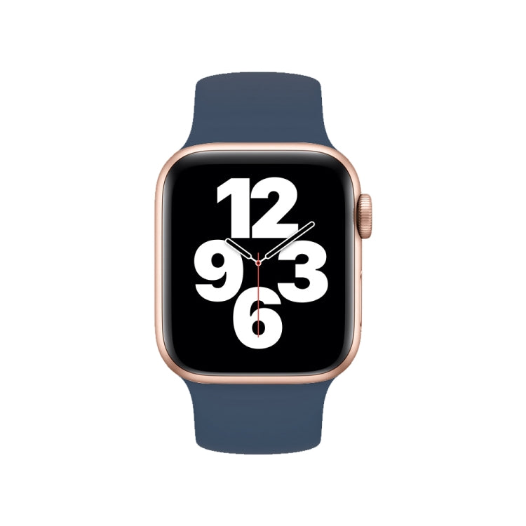 For Apple Watch Ultra 49mm&Watch Ultra 2 49mm / Series 10 46mm / 9&8&7 45mm / SE 3&SE 2&6&SE&5&4 44mm / 3&2&1 42mm Solid Color Elastic Silicone Watch Band, Size:S 130mm