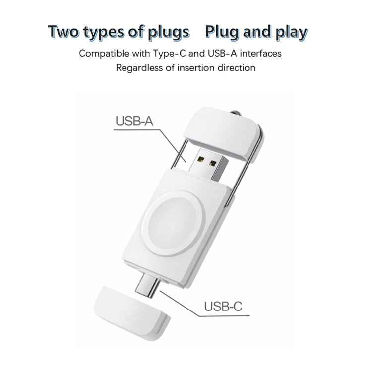 U8 USB / Type-C Magnetic Wireless Charger Fast Charger for Apple Watch Series
