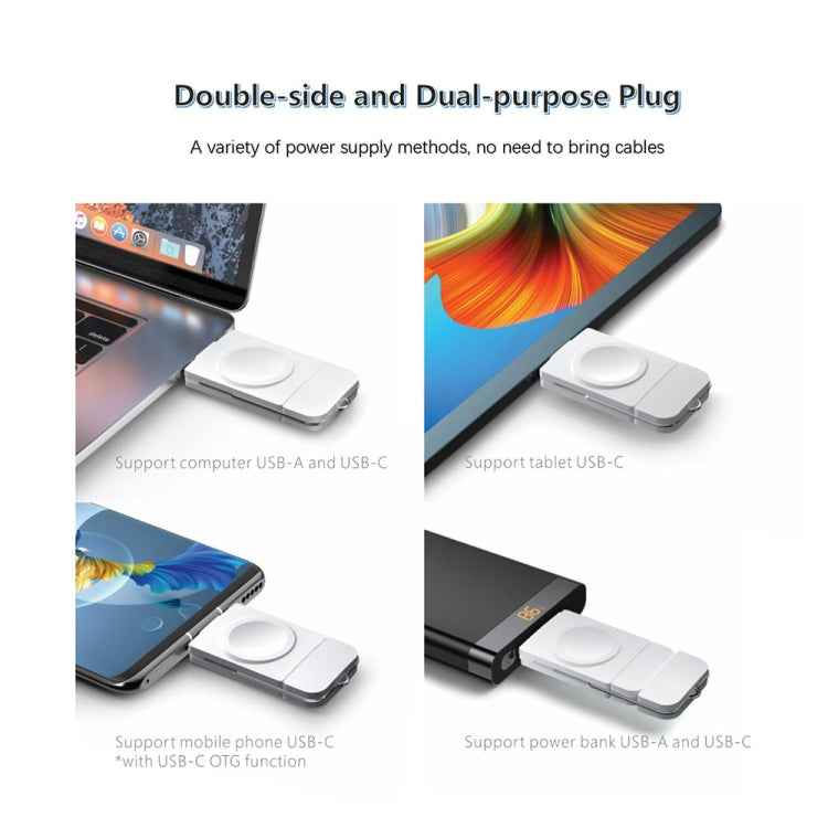 U8 USB / Type-C Magnetic Wireless Charger Fast Charger for Apple Watch Series