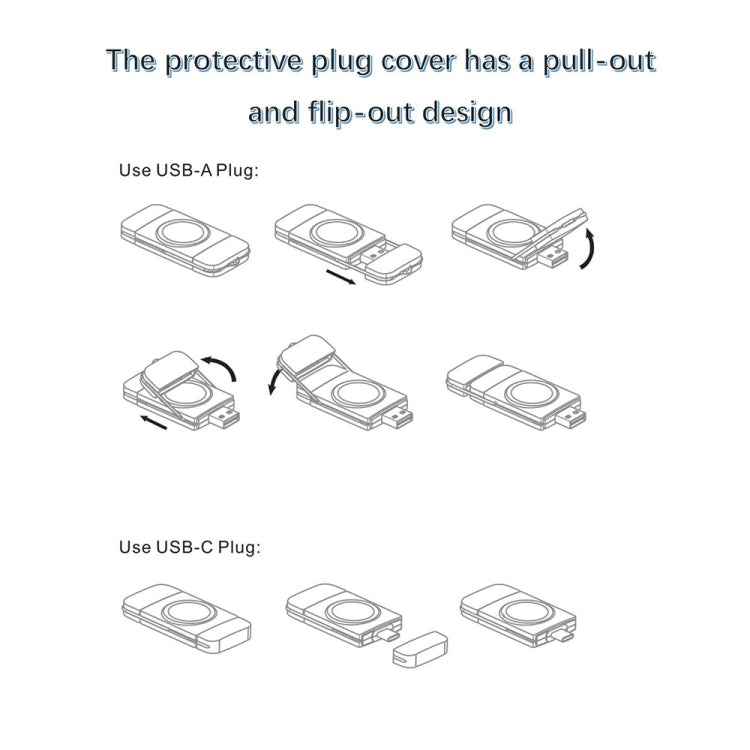 U8S USB / Type-C Magnetic Wireless Charger Fast Charger for Samsung Watch 3 / 4, 4 Classic, Active 1 / 2