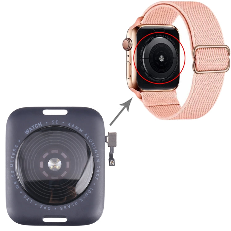 Glass Back Cover With Wireless Charging Coil For Apple Watch Series SE 2022 44mm LTE Edition, For Watch Series SE 2022 44mm LTE
