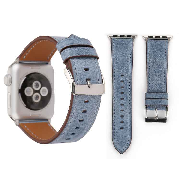 For Apple Watch Series 10 42mm / 9&8&7 41mm / SE 3&SE 2&6&SE&5&4 40mm / 3&2&1 38mm Fresh Style Genuine Leather Watch Band