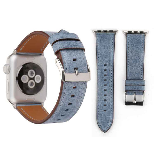 For Apple Watch Series 10 42mm / 9&8&7 41mm / SE 3&SE 2&6&SE&5&4 40mm / 3&2&1 38mm Fresh Style Genuine Leather Watch Band
