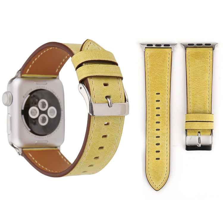 For Apple Watch Series 10 42mm / 9&8&7 41mm / SE 3&SE 2&6&SE&5&4 40mm / 3&2&1 38mm Fresh Style Genuine Leather Watch Band