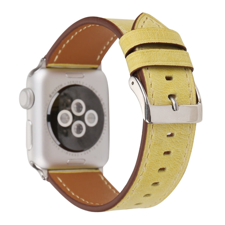 For Apple Watch Series 10 42mm / 9&8&7 41mm / SE 3&SE 2&6&SE&5&4 40mm / 3&2&1 38mm Fresh Style Genuine Leather Watch Band