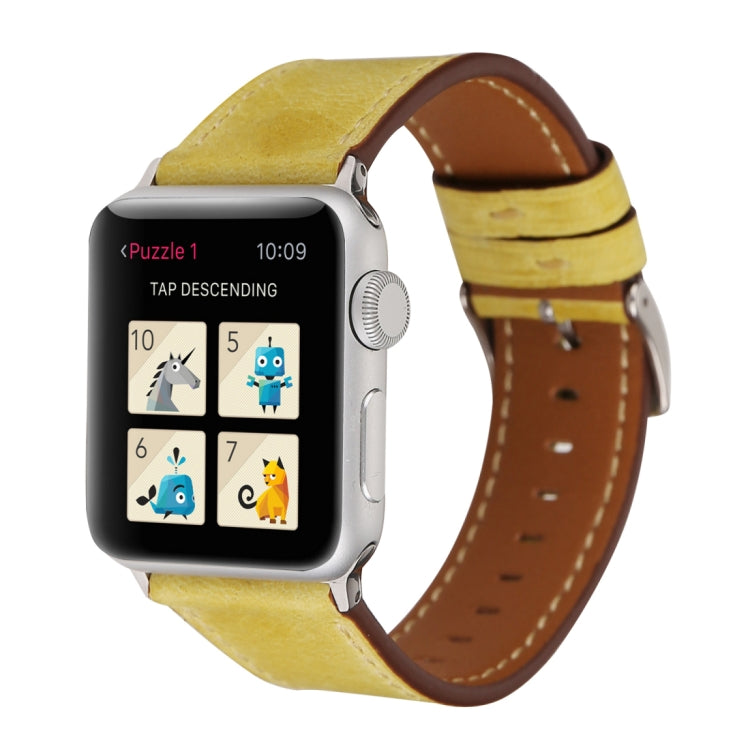 For Apple Watch Series 10 42mm / 9&8&7 41mm / SE 3&SE 2&6&SE&5&4 40mm / 3&2&1 38mm Fresh Style Genuine Leather Watch Band