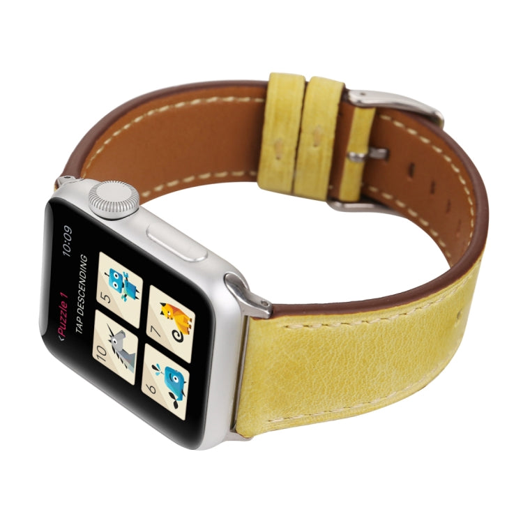For Apple Watch Series 10 42mm / 9&8&7 41mm / SE 3&SE 2&6&SE&5&4 40mm / 3&2&1 38mm Fresh Style Genuine Leather Watch Band