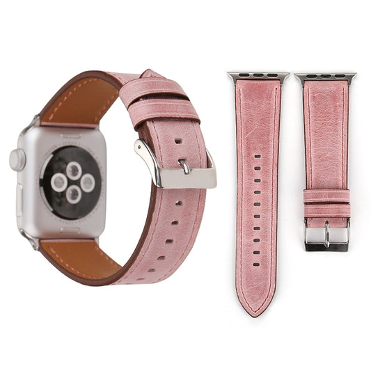 For Apple Watch Ultra 49mm&Watch Ultra 2 49mm / Series 10 46mm / 9&8&7 45mm / SE 3&SE 2&6&SE&5&4 44mm / 3&2&1 42mm Fresh Style Genuine Leather Watch Band