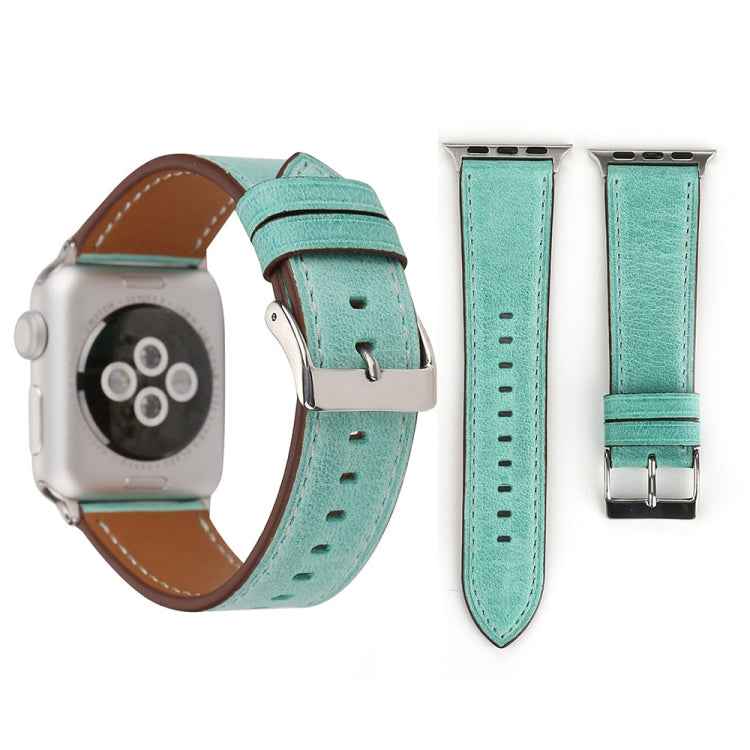 For Apple Watch Ultra 49mm&Watch Ultra 2 49mm / Series 10 46mm / 9&8&7 45mm / SE 3&SE 2&6&SE&5&4 44mm / 3&2&1 42mm Fresh Style Genuine Leather Watch Band