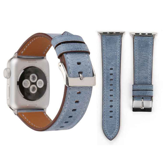 For Apple Watch Ultra 49mm&Watch Ultra 2 49mm / Series 10 46mm / 9&8&7 45mm / SE 3&SE 2&6&SE&5&4 44mm / 3&2&1 42mm Fresh Style Genuine Leather Watch Band