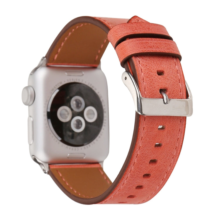 For Apple Watch Ultra 49mm&Watch Ultra 2 49mm / Series 10 46mm / 9&8&7 45mm / SE 3&SE 2&6&SE&5&4 44mm / 3&2&1 42mm Fresh Style Genuine Leather Watch Band