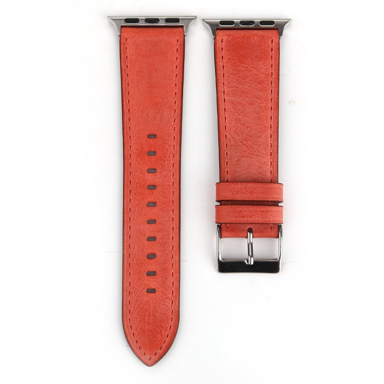 For Apple Watch Ultra 49mm&Watch Ultra 2 49mm / Series 10 46mm / 9&8&7 45mm / SE 3&SE 2&6&SE&5&4 44mm / 3&2&1 42mm Fresh Style Genuine Leather Watch Band