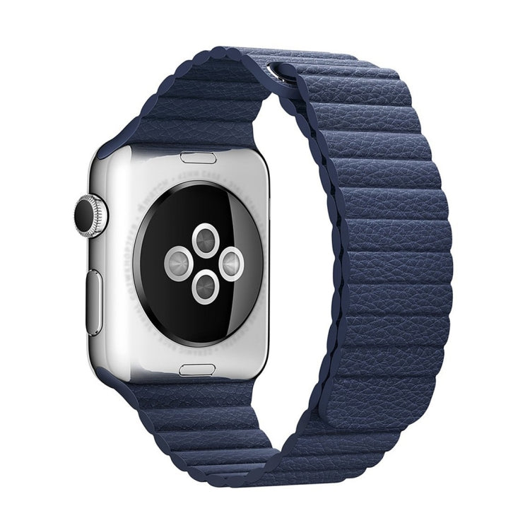 For Apple Watch 42mm Loop Magnetic Closure Clasp PU Leather Watch Band
