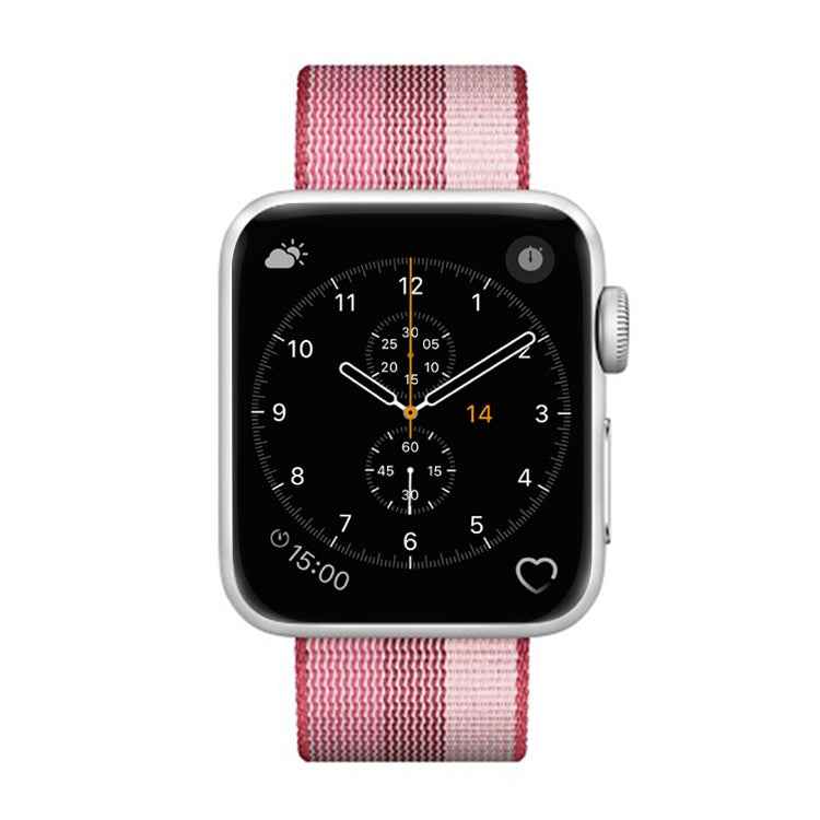 For Apple Watch 42mm Stripe Woven Nylon Watch Band
