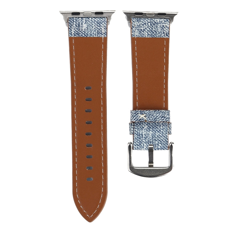 For Apple Watch Ultra 49mm&Watch Ultra 2 49mm / Series 10 46mm / 9&8&7 45mm / SE 3&SE 2&6&SE&5&4 44mm / 3&2&1 42mm Simple Fashion Genuine Leather Cowboy Pattern Watch Band