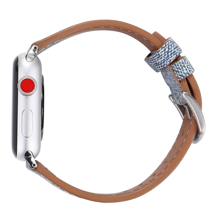 For Apple Watch Ultra 49mm&Watch Ultra 2 49mm / Series 10 46mm / 9&8&7 45mm / SE 3&SE 2&6&SE&5&4 44mm / 3&2&1 42mm Simple Fashion Genuine Leather Cowboy Pattern Watch Band