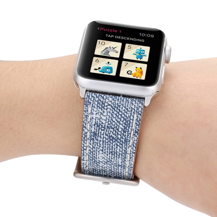 For Apple Watch Ultra 49mm&Watch Ultra 2 49mm / Series 10 46mm / 9&8&7 45mm / SE 3&SE 2&6&SE&5&4 44mm / 3&2&1 42mm Simple Fashion Genuine Leather Cowboy Pattern Watch Band