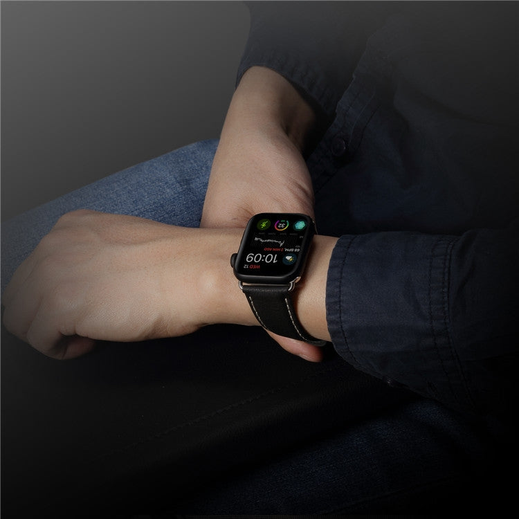 Denior Environmental Luxury Car Watch Leather Watch Band for Apple Watch Series 10 42mm / 9&8&7 41mm / SE 3&SE 2&6&SE&5&4 40mm / 3&2&1 38mm