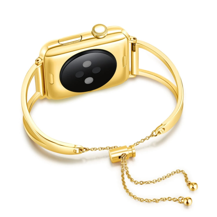 Letter V Shape Bracelet Metal Wrist Watch Band with Stainless Steel Buckle for Apple Watch Series 10 42mm / 9&8&7 41mm / SE 3&SE 2&6&SE&5&4 40mm / 3&2&1 38mm, 7 41mm / 6&SE&5&4 40mm / 3&2&1 38mm