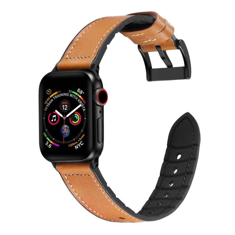 Solid Color TPU + Stainless Steel Watch Band for Apple Watch Series 7 45mm / 6 & SE & 5 & 4 44mm / 3 & 2 & 1 42mm