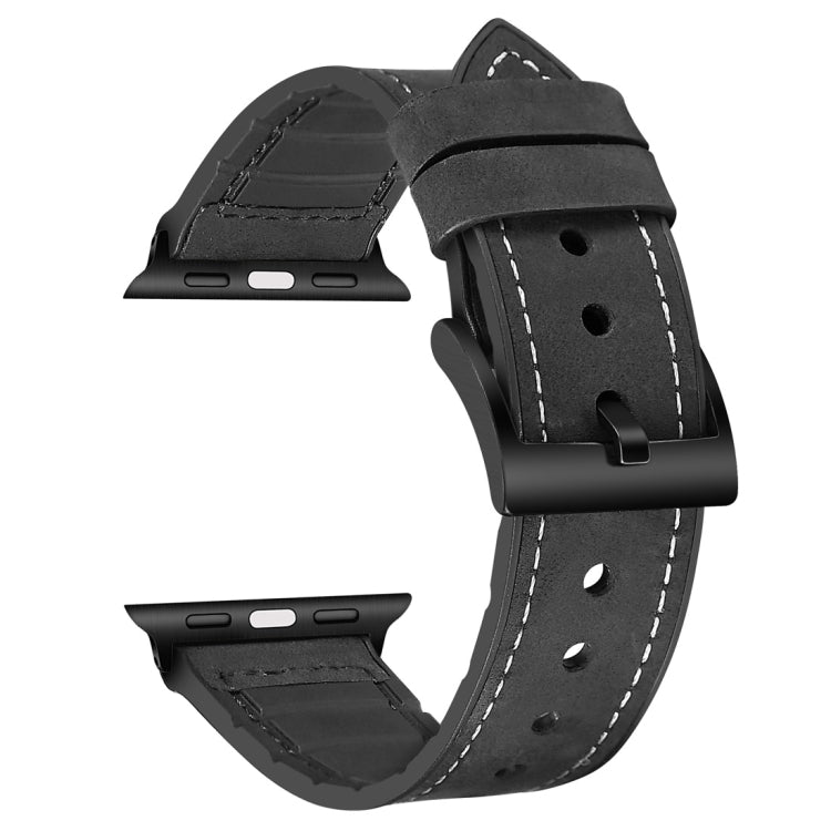 Solid Color TPU + Stainless Steel Watch Band for Apple Watch Series 10 42mm / 9&8&7 41mm / SE 3&SE 2&6&SE&5&4 40mm / 3&2&1 38mm, 40mm