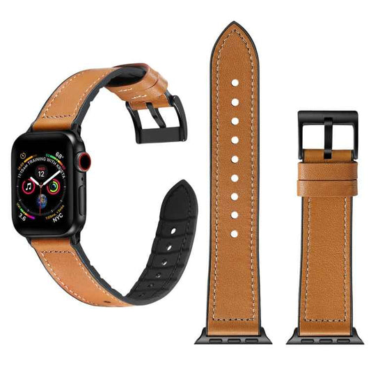 Solid Color TPU + Stainless Steel Watch Band for Apple Watch Series 10 42mm / 9&8&7 41mm / SE 3&SE 2&6&SE&5&4 40mm / 3&2&1 38mm