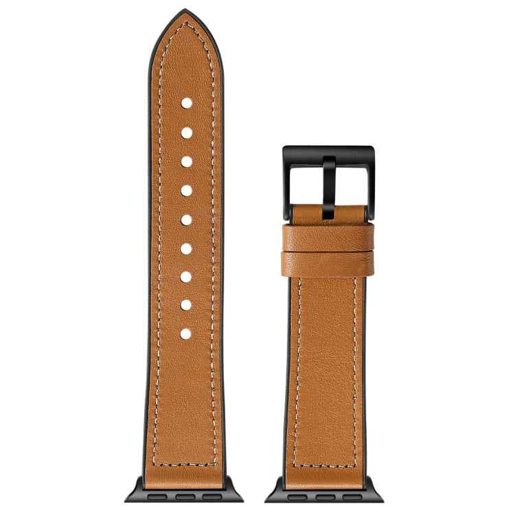 Solid Color TPU + Stainless Steel Watch Band for Apple Watch Series 10 42mm / 9&8&7 41mm / SE 3&SE 2&6&SE&5&4 40mm / 3&2&1 38mm