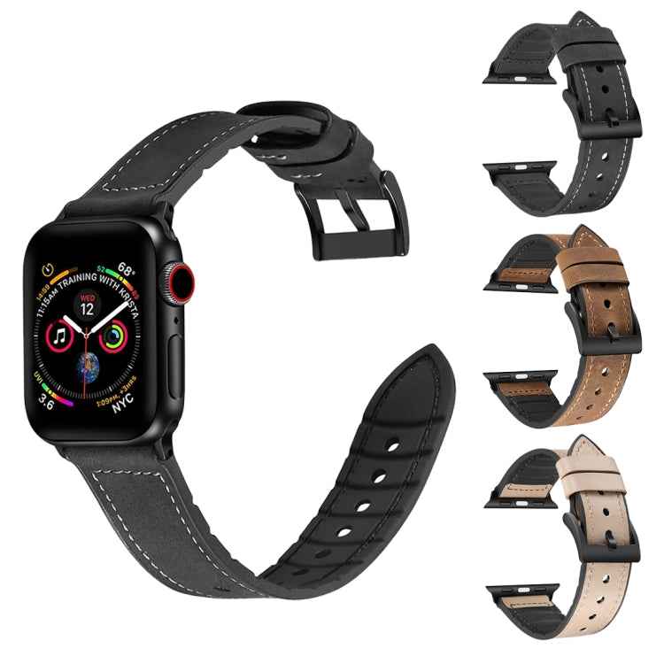 Solid Color TPU + Stainless Steel Watch Band for Apple Watch Series 10 42mm / 9&8&7 41mm / SE 3&SE 2&6&SE&5&4 40mm / 3&2&1 38mm