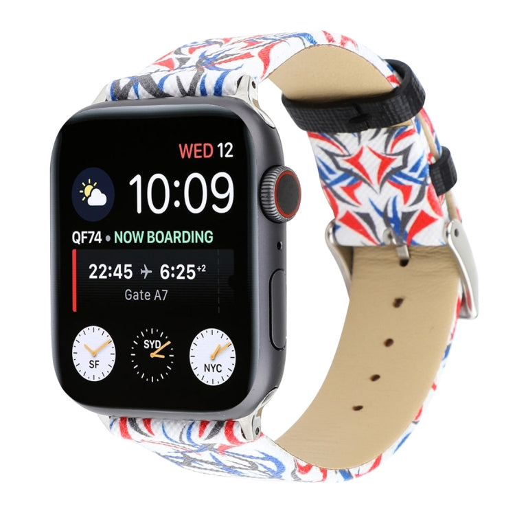 Bracelet de montre en cuir véritable imprimé épines pour Apple Watch Series 10 42 mm / 9, 8 et 7 41 mm / SE 3, SE 2, 6, SE 5 et 4 40 mm / 3, 2 et 1 38 mm