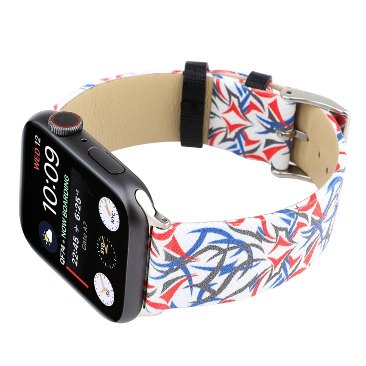 Bracelet de montre en cuir véritable imprimé épines pour Apple Watch Series 10 42 mm / 9, 8 et 7 41 mm / SE 3, SE 2, 6, SE 5 et 4 40 mm / 3, 2 et 1 38 mm