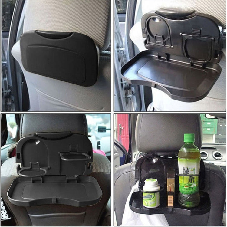 Folding Car Auto Back Seat Table Drink Food Cup Tray Holder Stand Desk, Black, Gray, Beige