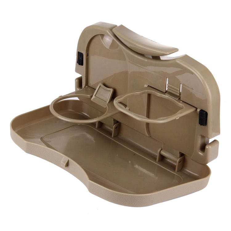 Folding Car Auto Back Seat Table Drink Food Cup Tray Holder Stand Desk, Beige, Gray
