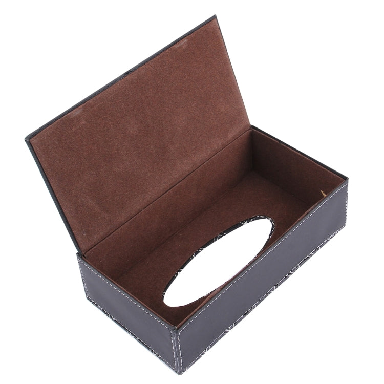 Luxury PU Leather Cover Case Tissue Box Car Pumping Tray, White line, Red line