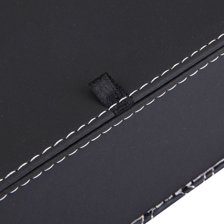 Luxury PU Leather Cover Case Tissue Box Car Pumping Tray, White line, Red line