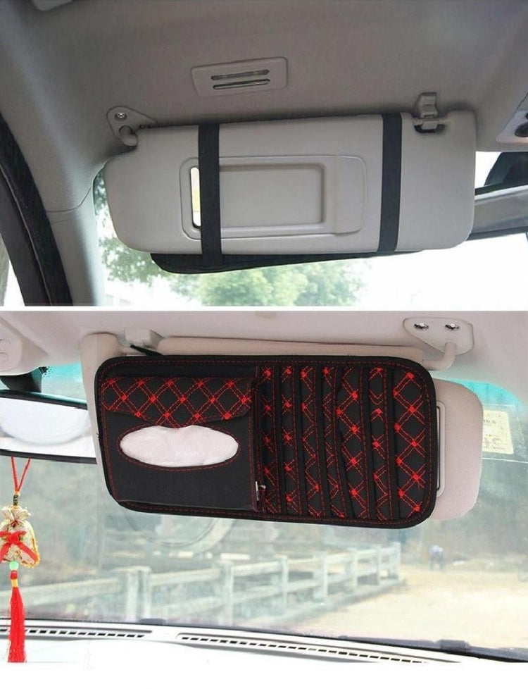 Car Visor Cd Holder, White grid lines, Red grid lines