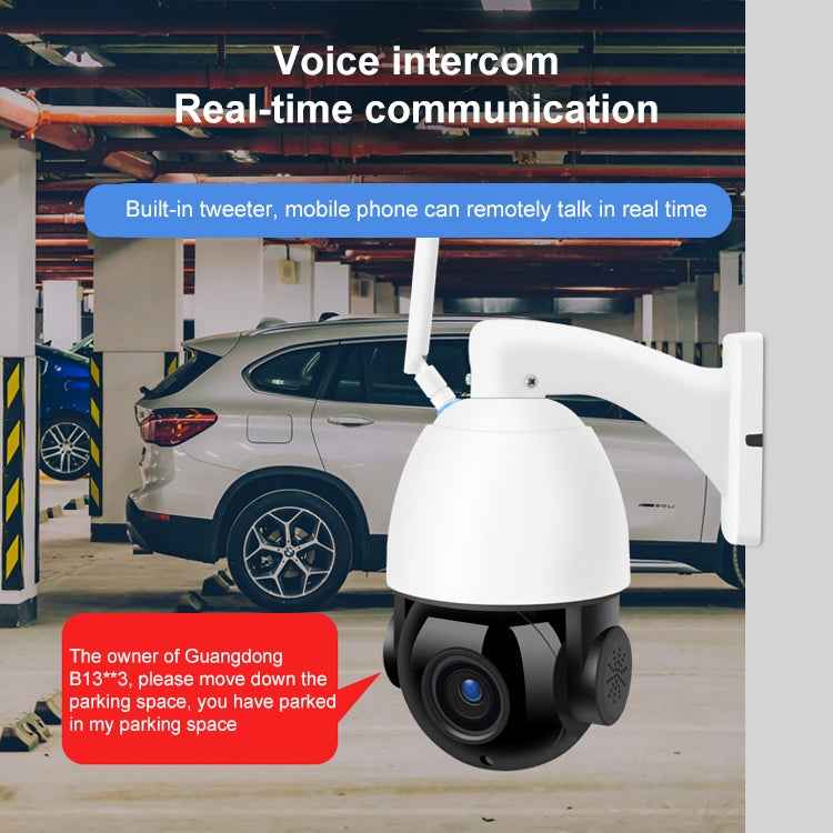 QX5 2.0 Million Pixels 1080P HD 20X Zoom Wireless WiFi Dome Smart Camera, Support Infrared Night Vision / Motion Detection / Voice Intercom / TF Card, AU Plug