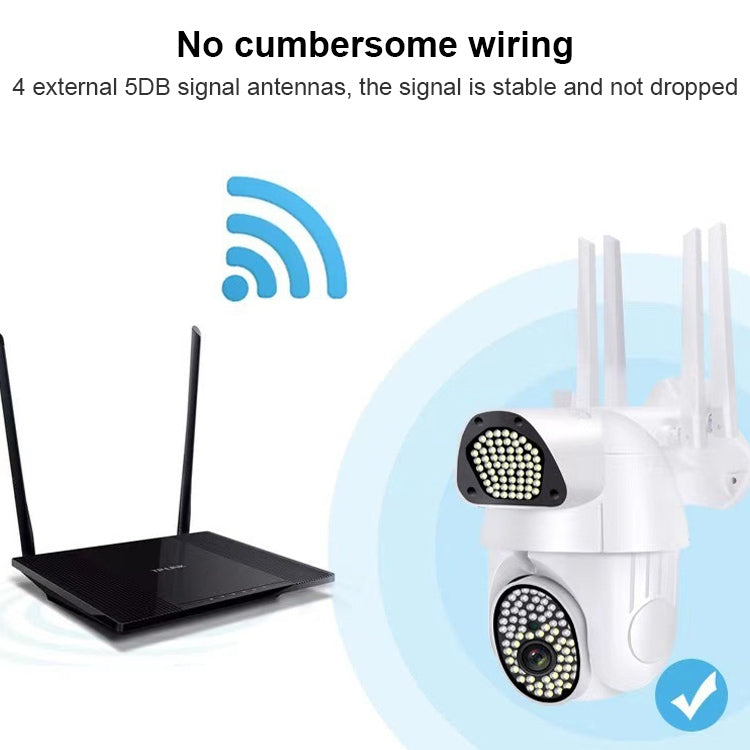 Caméra de surveillance dôme extérieure haute définition WiFi QX37 1080P, compatible avec la vision nocturne et la détection bidirectionnelle de voix et de mouvement.