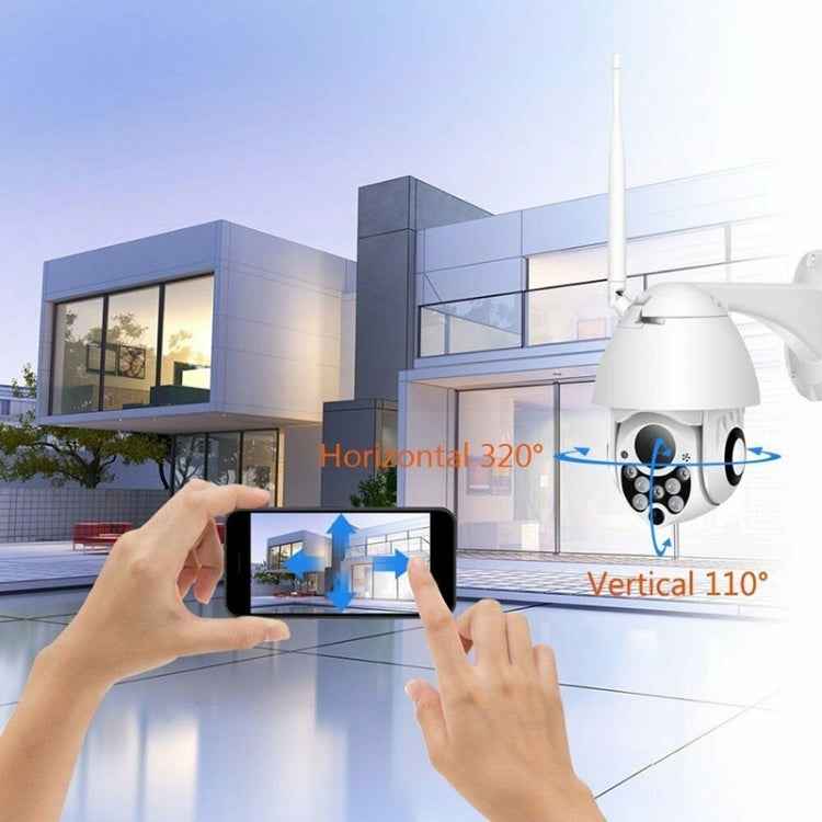 Wireless Surveillance Camera HD PTZ Home Security Outdoor IP66 Waterproof Network Dome Camera, Support Night Vision & Motion Detection & TF Card, US Plug